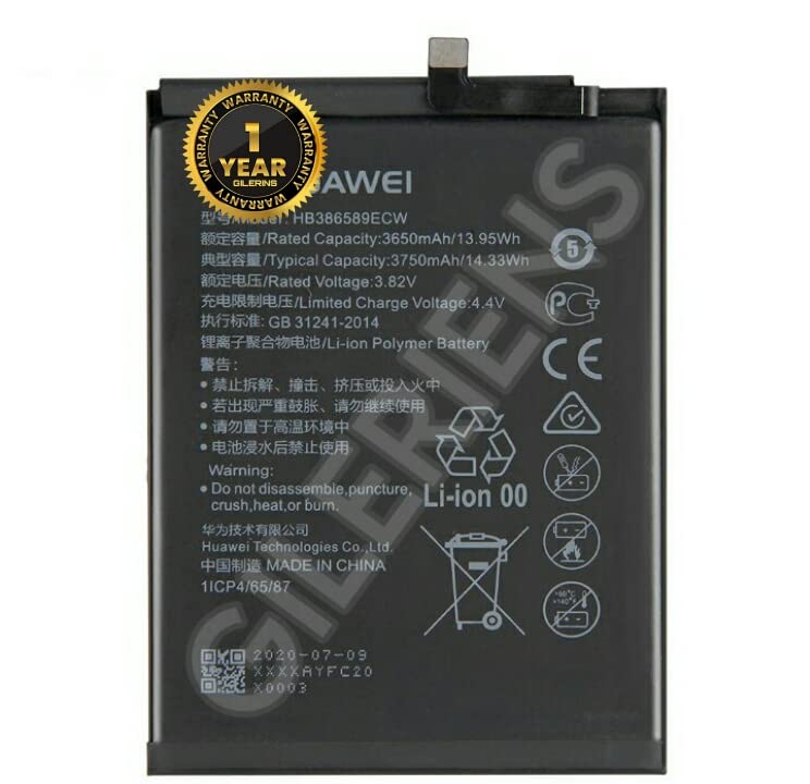 Image of Original HB386589ECW Battery for Honor 8X Compatible View 10 V10 Huawei P10 Plus /Mate 20 Lite /Nova 3 Nova 4 (3750mAh) Battery with 1 Year Warranty*** (for Honor 8X)