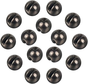 50pcs Tungsten Slotted Beads for Fly Tying, Sink Deeper and Faster 12 Colors/13 Sizes Slotted Tungsten Beads Fly Tying Beads Head Fly Tying Materials