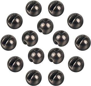 50pcs Tungsten Slotted Beads for Fly Tying, Sink Deeper and Faster 12 Colors/13 Sizes Slotted Tungsten Beads Fly Tying Beads Head Fly Tying Materials