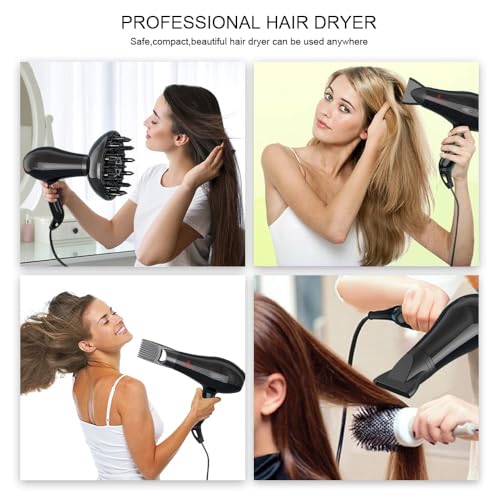 Professional 1875W Ionic Hair Dryer with Diffuser and Attachments for Home Salon Use