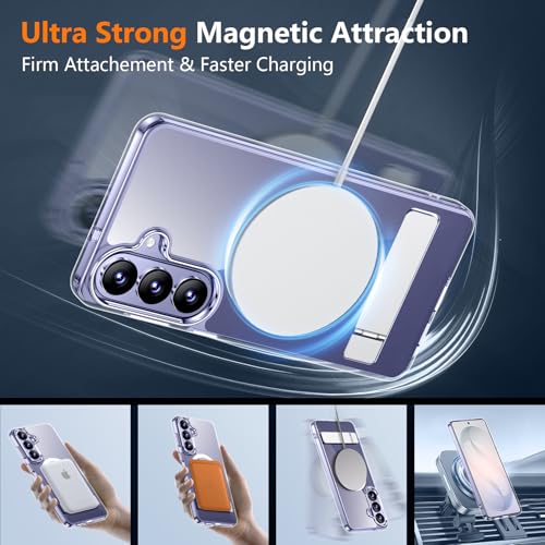 Image of SPIDERCASE Magnetic for Samsung Galaxy S26 Plus Case, with [3 Stand Ways][ Military Grade Drop Protection] with Invisible Stand Shockproof Slim Case for Samsung Galaxy S26 Plus 6.7 inch, Clear