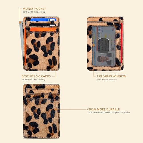Image of Oak Leathers Slim Card Holder Leather Wallet - RFID Blocking Men Women