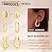 6 Pairs 14K Gold Plated Hoop Earrings for Women Lightweight Chunky Hoop Earrings Multipack Hypoallergenic, Thick Open Twisted Huggie Hoops Earring Set Jewelry for Gifts. (Gold)