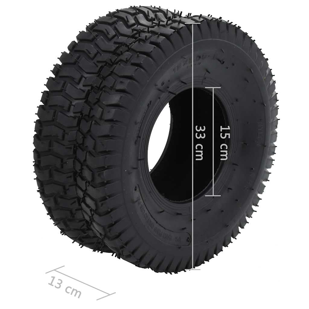 4-teiliges Schubkarrenreifen Schlauch Set 15x6.00-6 4PR Vollgummi Ersatzrad mit 2 Ventilen 160 kg für Sackkarren Handkarren Garten Hof Baustelle