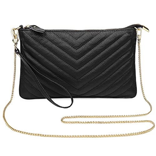 Image of Uromee Wristlet Wallet Clutch Purses for Women Genuine Leather Crossbody Bag Handbag with Detachable Shoulder Chain
