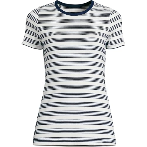 Image of Lands' End Women's Cotton Rib Knit T-Shirt