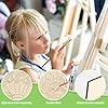 COCHIE 10 Pieces Large Spring Unfinished Wood Crafts to Paint for Adults, Bulk Predrilled Wooden Ornaments for Painting, Tulips Flowers Paintable Wood Slices Craft Supplies with Ropes #2