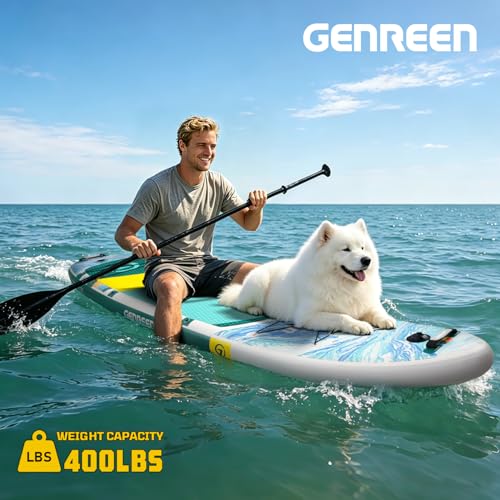 Image of Inflatable Stand-Up Paddle Boards - Available 32 inch /33 inch /34 inch Widths Inflatable Paddle Board with SUP Accessories, Camera Mount, Basic All-Around SUP Board for All Skill Levels, Up to 450lbs