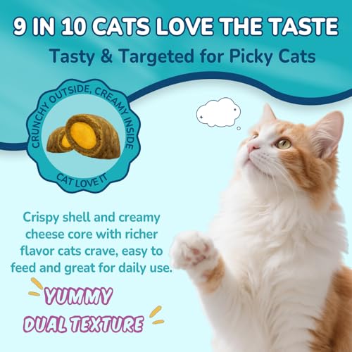 Woyamay Calming Cat Treats, 500 Crunchy & Creamy Cat Calming Treats, Natural Calming Treats for Cats, Calming Chews for Cats to Help Cats Stay Relaxed, Tasty Cat Calm Chews for Cats, Chicken Flavor - Image 5
