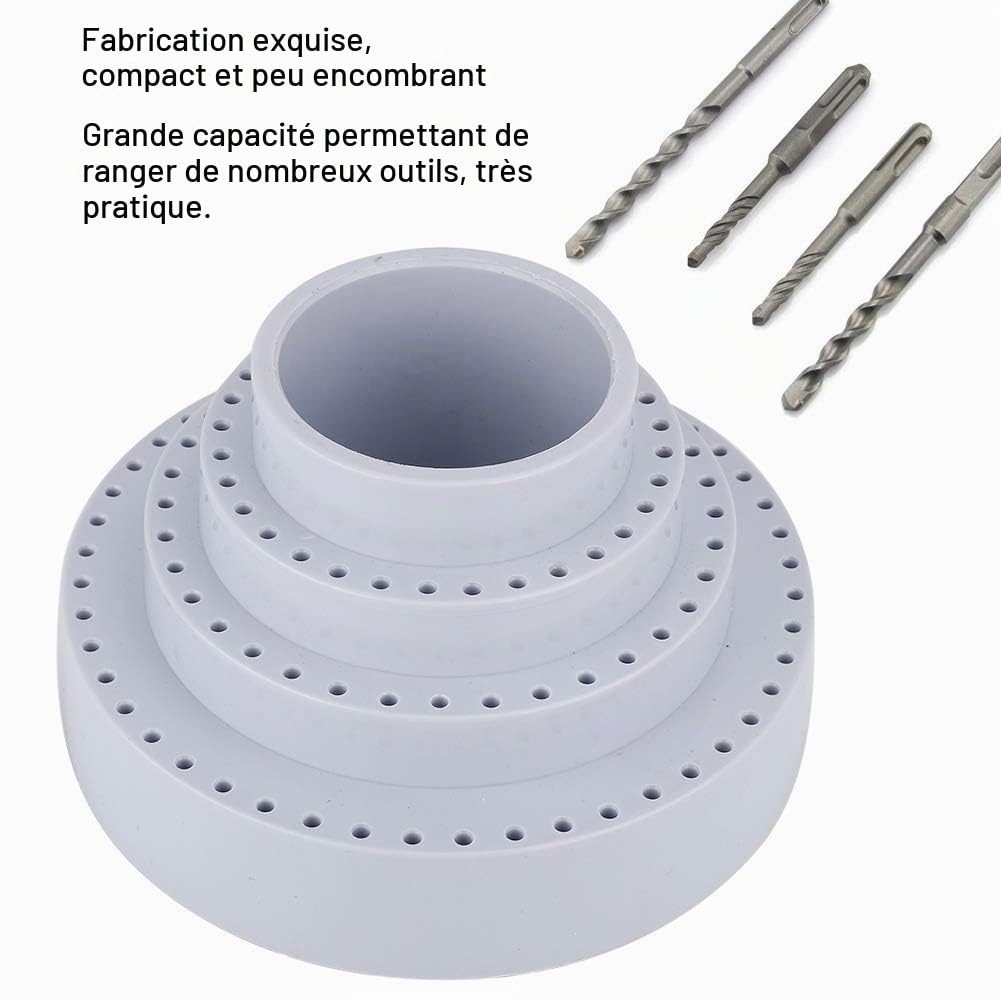 Support Rotatif pour Fraise et Embout d'Outil, Boîte de Rangement pour Accessoires de Perçage, Organisateur de Pointes de Foret Cylindriques