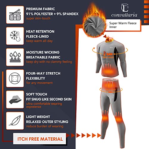 Thermal Underwear Set Winter Hunting Gear Sport Long Johns Base Layer Bottom Top Midweight Grey M #TOP6