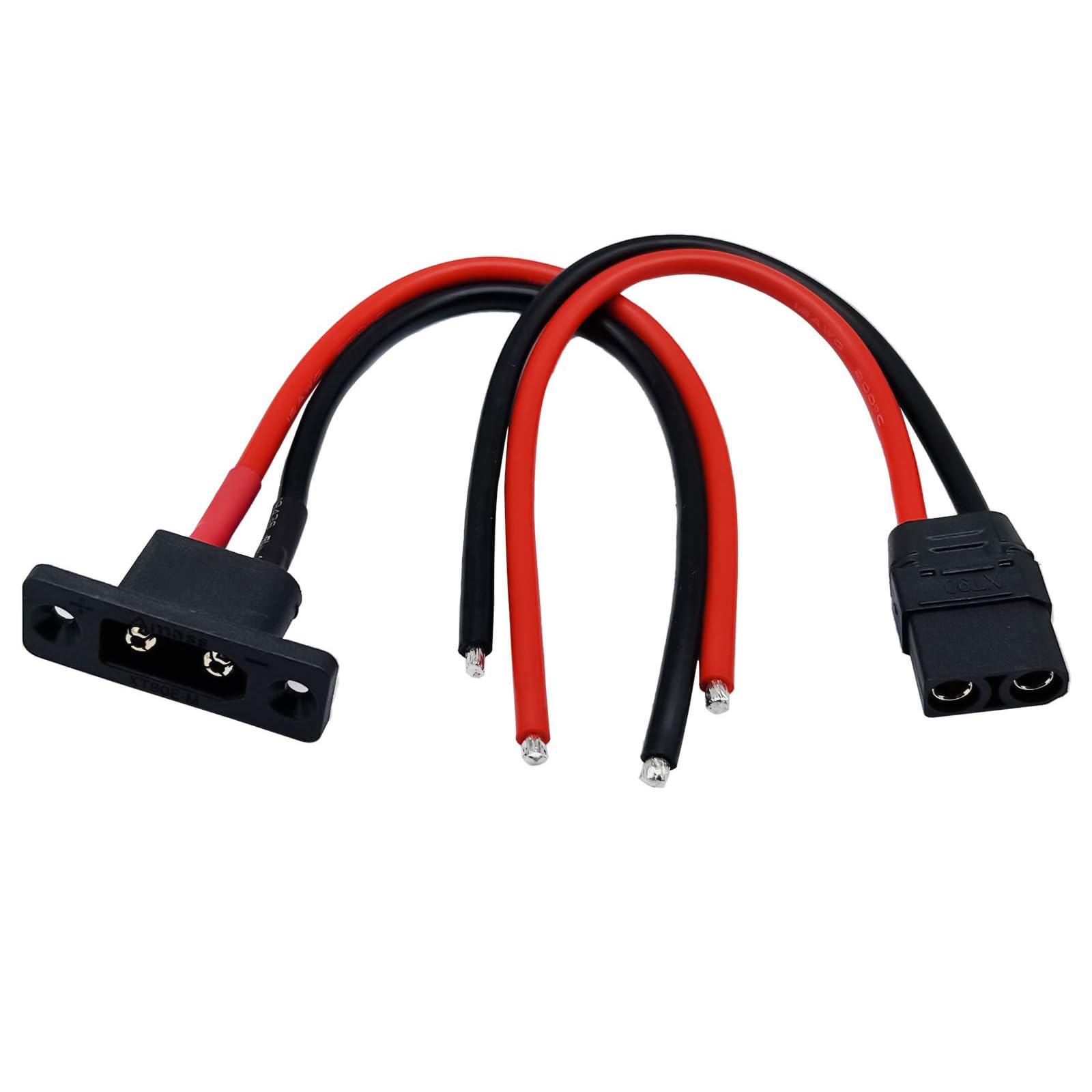 Amass XT90H XT90E-F Spina Maschio Femmina Adattatore Connettore di Estensione con Alloggiamento Guaina con 12AWG 20cm Filo in Silicone per RC Lipo Batteria FPV Racing Drone