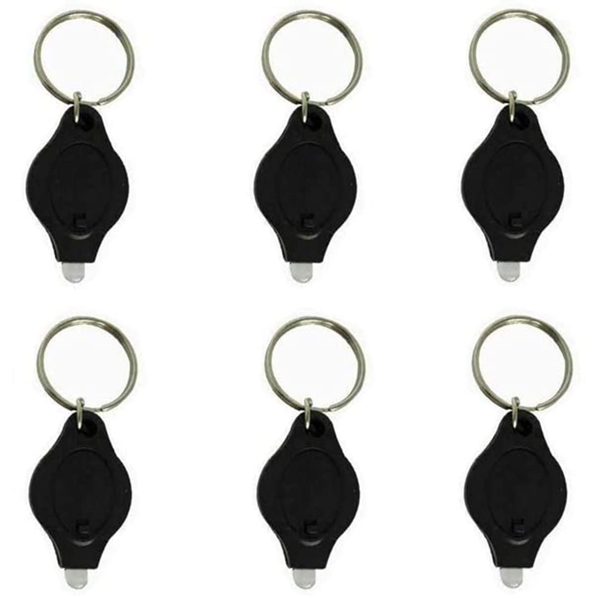 Unifizz Mini UV Light Keyring Money Checker, Spot Fake Counterfeit Polymer & Paper Bank Note Detector, Keychain Key Ring Light Torchl, Black, 6 Pcs — image 1