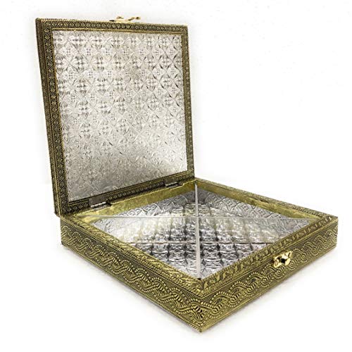 Image of RIOMAX Decorative Empty Dry Fruit Box (4 Section Box) (Golden Elephant)