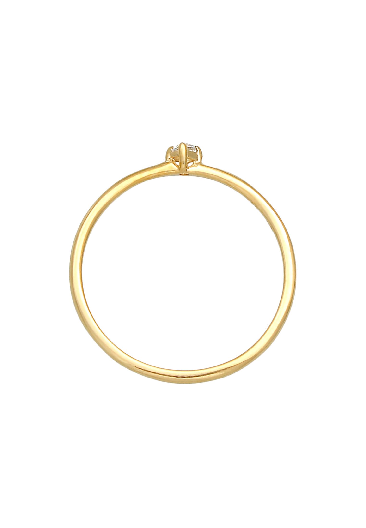 Elli Ring Damen 925 Silber Vergoldet Solitär mit Topas Edelstein