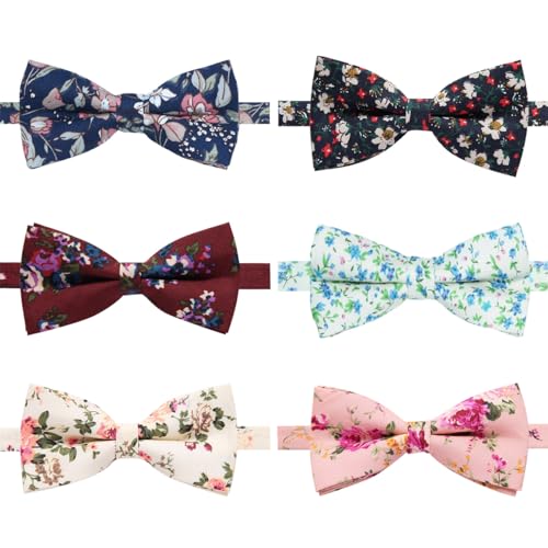 Image of AUSKY 8 PACKS Elegant Adjustable Pre-tied Bow Ties for Men Boys (1&4&5&6&8 Pack for option)