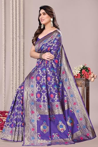 Image of MIRCHI FASHION Women Saree | Jacquard Banarasi Silk Woven Ethnic Motif Office Wear Sari