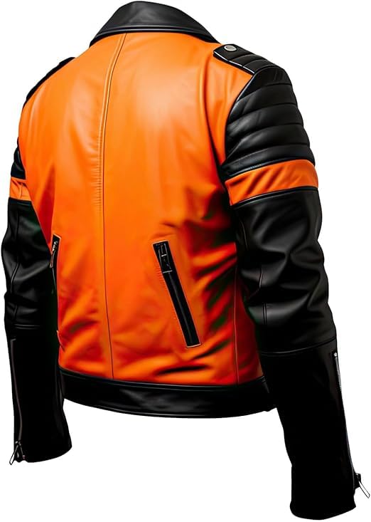 Mens Brando Leather Biker Jacket, Asymmetrical Leather Jacket Men, Leather Biker Jacket for Men2