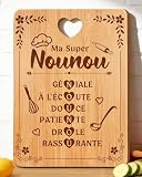 Cadeau Nounou, Planche a Decouper Bambou, Cadeau Anniversaire Merci Nounou Cadeaux, CadeauNounou fin de Contrat à Noël Fin D'année