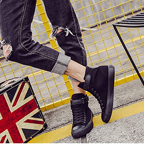 Women's Comfort High Top Canvas Sneakers - Preppy Solid Casual Lace-Ups4