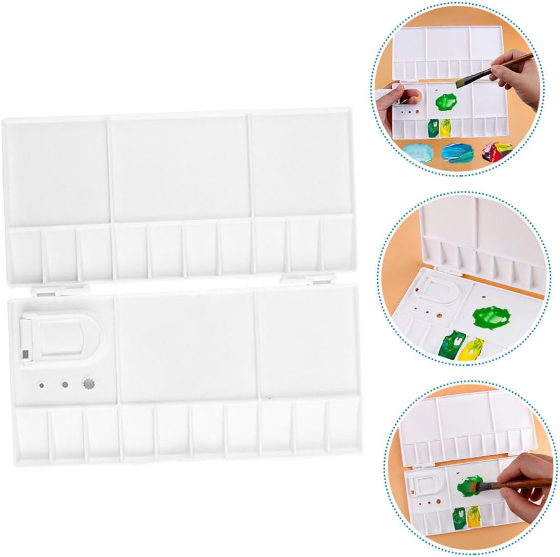DOITOOL 2pcs Empty Watercolor Palette Mixing Tray for Artists Paint Box for Watercolor Art Tool for Color Mixing Storage for Art Students