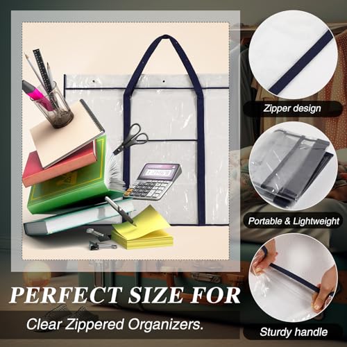Image of Windyun 2 Pack Large Poster Storage Bag 48 inch x 36 inch Bulletin Board Holder Art Portfolio Case PVC Art Portfolio Container Storage Box with Pocket for Classroom Teacher Organization(Blue)