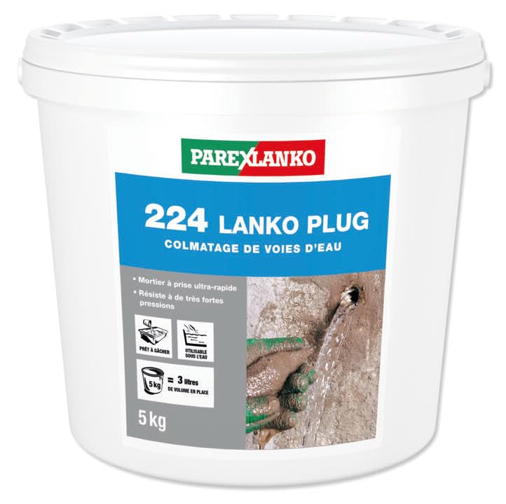 PAREXLANKO - Mortier anti-infiltration ultra-rapide - LANKO 224 PLUG - 5kg