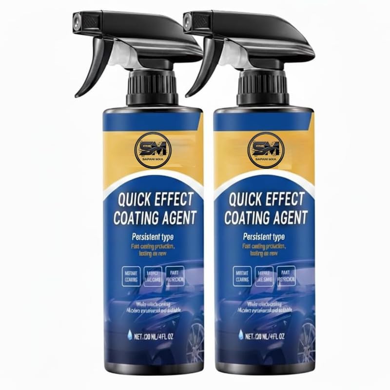Image of Quick Effect Nano Ceramic Car Coating Spray 200ml | High Gloss Car Polish with Water Repellent Finish | Paint Care Spray for All Vehicle Colors | Pack Of 2