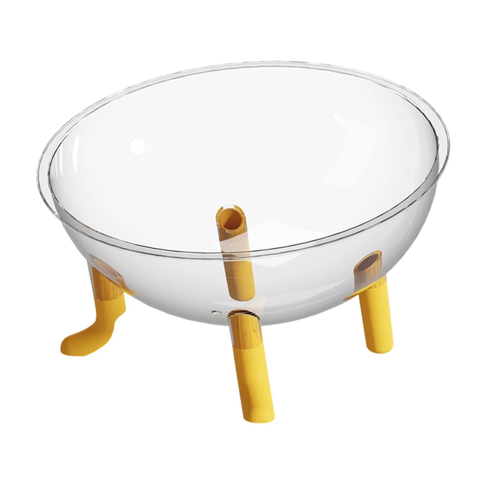 Panier pour chat en capsule spatiale surélevé avec gamelle jaune pour chatons