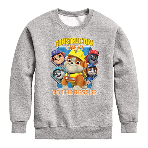HYBRID APPAREL - Paw Patrol - Rubble & Crew - Construction Crew to The Rescue - Toddler & Youth Crewneck Fleece Sweatshirt
