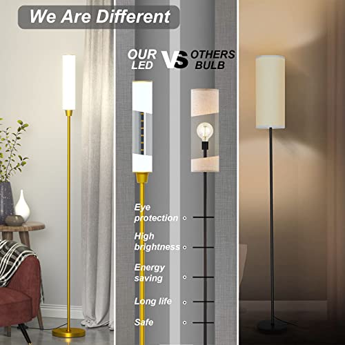 Floor Lamps For Living Room, Upgrade Moder Floor Lamp With Remote Control, Full Range Dimming Minimalist Standing Lamp Perfect For Living Room, Bedrooms And Office(Copper) #TOP3
