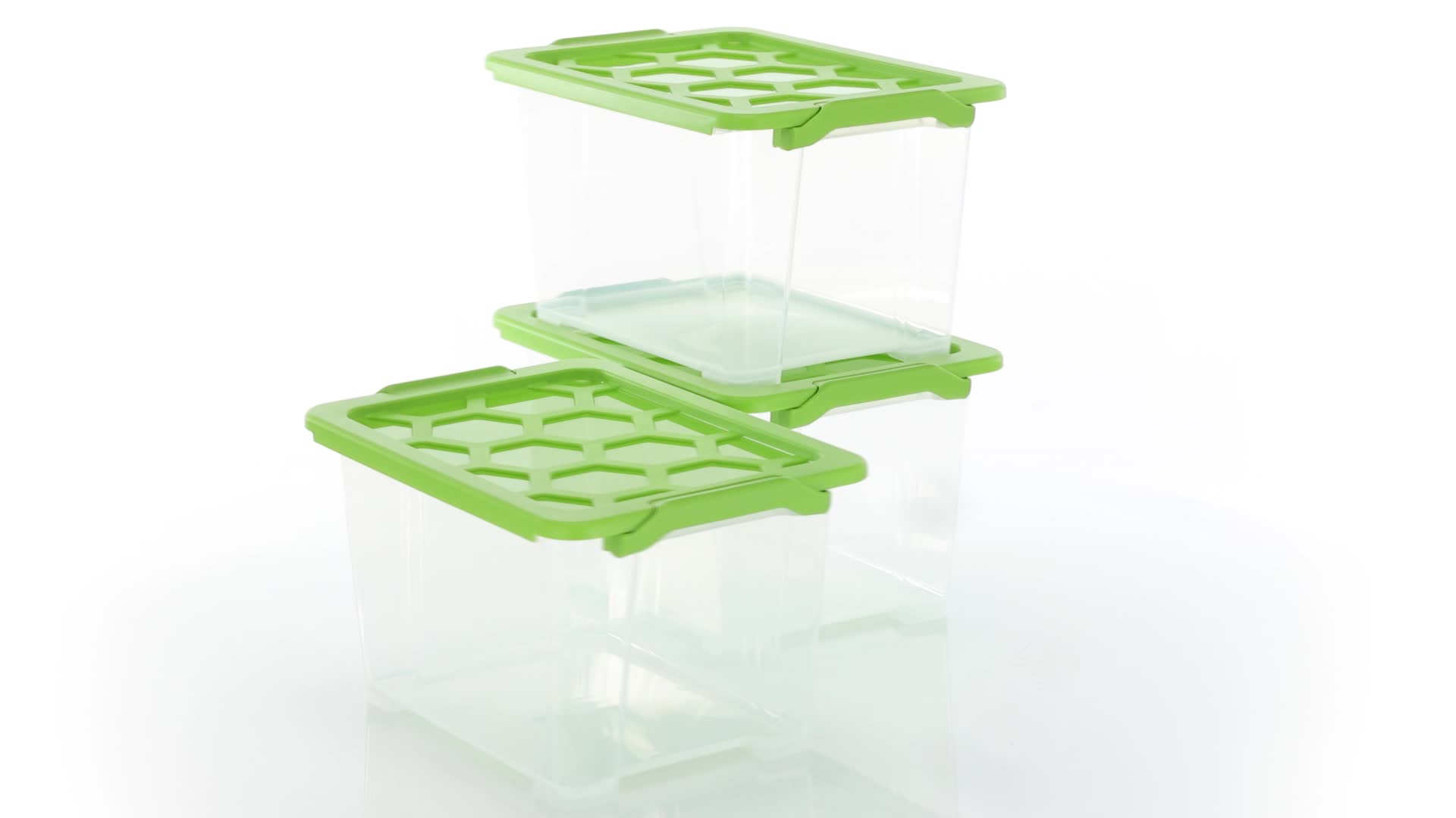 Set 6 Contenitori Rotho CLEAR Box 10 L Trasparente Blu – Impilabili Con Coperchio, 36×26×14 Cm
