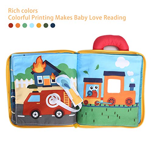 beiens 9 Theme My Quite Books, Soft Cloth Books with Mirror Fun Interactive Activity Baby Sensory Books, First Year Touch and Feel Early Education Toys Shower Gifts for Infants Babies Boys and Girls - Thumbnail 3