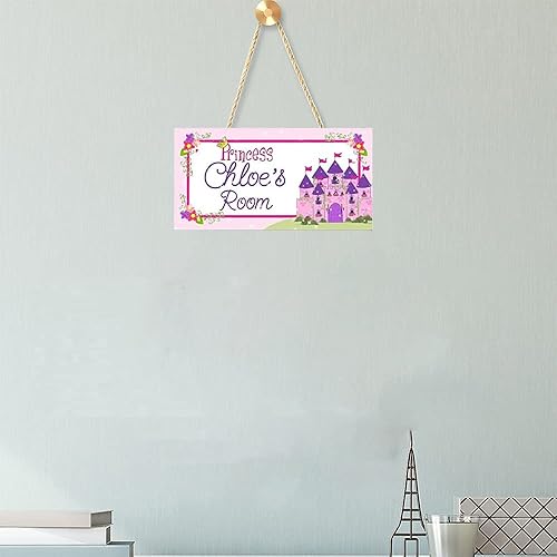 Miniatura 6 de Letrero de castillo personalizado de princesa rosa con nombre personalizado, letreros de madera para niñas, cuarto de bebé, decoración de puerta de