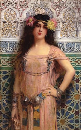 Pintura poster Donna con Tamborine decoración hogar cuadro salón lienzo 60x90