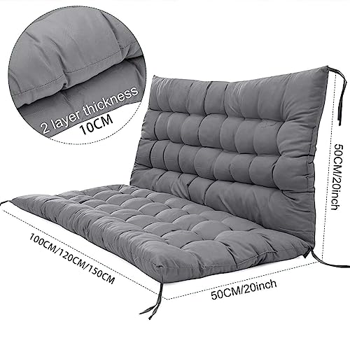 Coussin de banc de jardin imperméable 152x101 pour balancelle 3 places grise d'extérieur