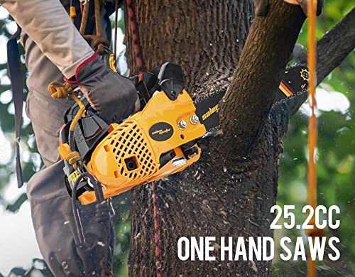 Salem Master Gas Chainsaw 25.4Cc 2-Cycle Arborist Chainsaw Top Handle, 12-Inch Professional Chainsaw, Lightweight One-Hand Chainsaw, Handheld Petrol Chain Saws For Trees Gas Powered #TOP6