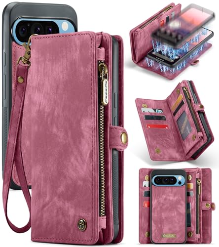 Coque Pixel 10 Pro XL magnétique amovible et étui portefeuille à rabat