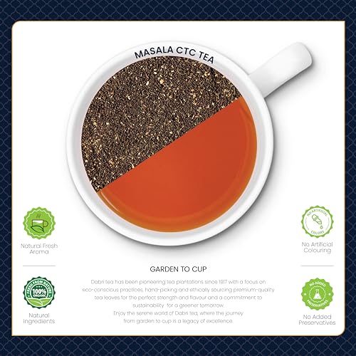 Image of Dabri Masala Tea Premium 50 Double Chamber Dip Tea Bags|Pack of 2 x 25 Bags|Kadak Masala Chai Patti Powder with Natural Spices|Rich Aromatic Blend|Boosts Immunity & Increases Energy Levels