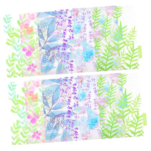 NUOLUX 12個 透明孔活?隔板 対応 花柄タブ付きインデックス仕切り バインダー用カラー割ページ 書類整理 学習 オフィス向け