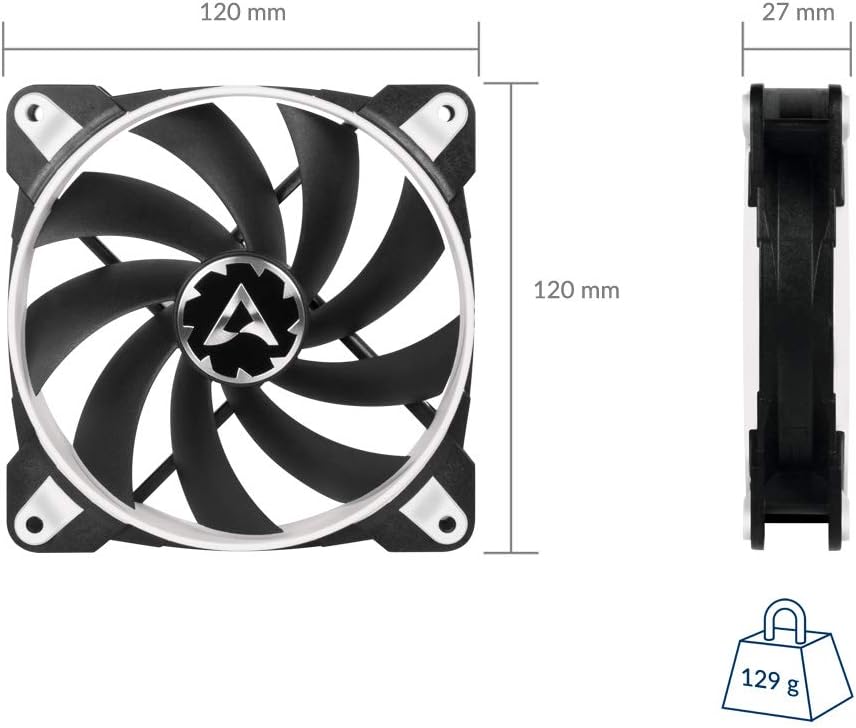 51vrJSq1LLL._AC_SL1000_ ARCTIC BioniX F120 - PC Fan, 120mm Gaming Case Fan with PWM Sharing Technology (PST), Quiet Motor, Computer, 200-1800 RPM - White