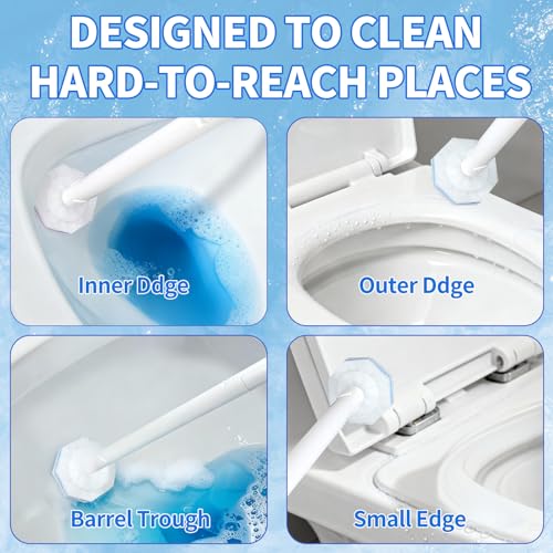 100 Count Toilet Bowl Wand Refills for Clorox, 4X Cleaning Power Toilet Bowl Cleaner Refill Pads for Clorox Wand System, Disposable Toilet Brush for Bathroom Cleaning，Light Scent by ZQZiQi - Image 6