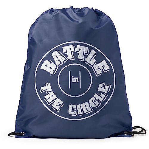 ChalkTalkSPORTS Wrestling Battle In Circle Drawstring Bag | Navy Sports Bag