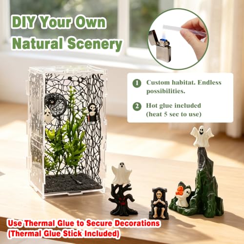 Image of 20PCS Acrylic Jumping Spider Enclosure Kit | tool-free snap assembly, fits mantis tarantula snail isopod, desktop display