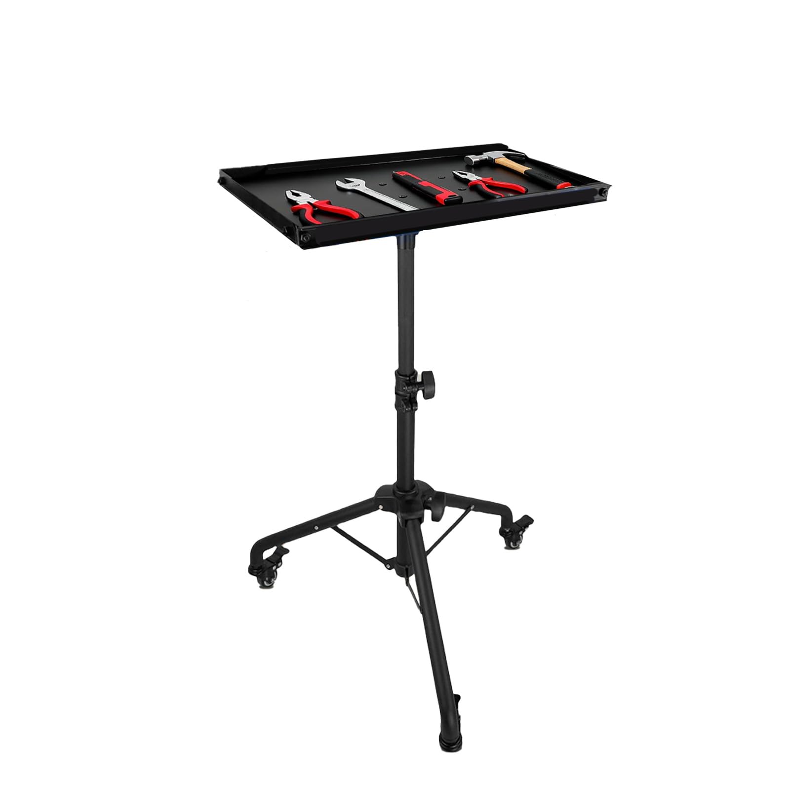 Höhenverstellbarer Tattoo Tablettwagen mit Rädern, Mobile Werkbank, Tattoo-Ständer Rolltablett für Studio, 360° Zubehör Trolley