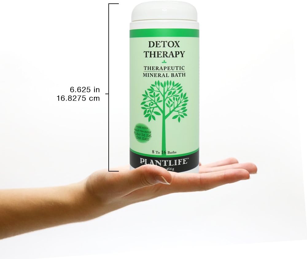 Plantlife Detox Therapy Bath Salts - Straight from The Plant Natural Aromatherapy Bath Salts - Balance, Calm, and Release Tension in The Body - Made in California 16 oz