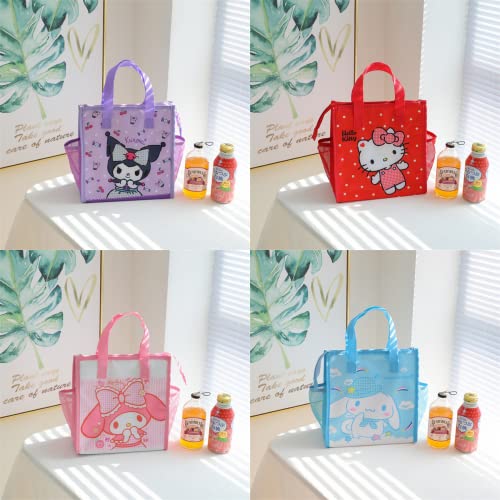 Eiodlulu Cartoon Bag Box Cute Anime Reusable Cooler Large Capacity Insulated Waterproof Tote For Picnic Work Outdoor Camping (Purple) #TOP6
