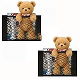 2 Pcs Back Seat Car Organizer Net for SUV, RV Inside Storage Organization Universal Cargo Mesh Bags, Adhesive Elastic Net Holder Accessories Pouch for Trunk, Camper, Car Ceiling, Front Seat, Boat