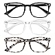 ZEHEXA Lesebrille für Damen, Blaulichtfilter, UV-Schutz, quadratische Lesebrille für Damen und Herren, 3er-Pack, Reader +2,00