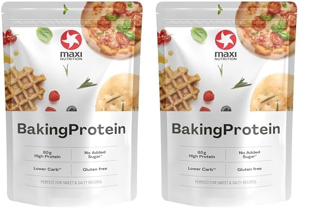 MaxiNutrition Backprotein 500g, Proteinpulver zum Backen mit 80% Eiweiß, low carb, geschmacksneutral, glutenfrei & ohne künstliche Aromen (Packung mit 2)